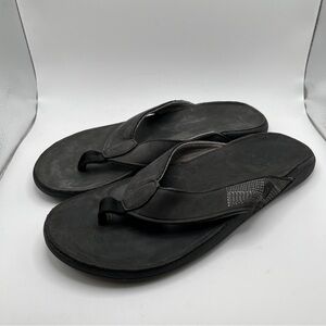 Olukai Tuahine sandals black size 11 mens slip on